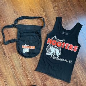 Hooters girl uniform outfit costume tank top and pouch, vintage
